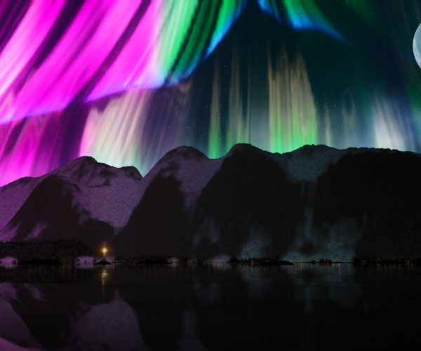 Polarlichter über einem Fjord — AuroraCalm